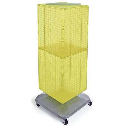 AZAR DISPLAYS Four-Sided Pegboard Tower Revolving Display Panel Size 14"W x 40"H 701436-YEL